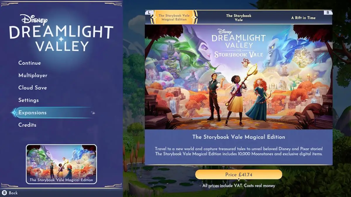 L'extension Storybook Vale sur Disney Dreamlight Valley.