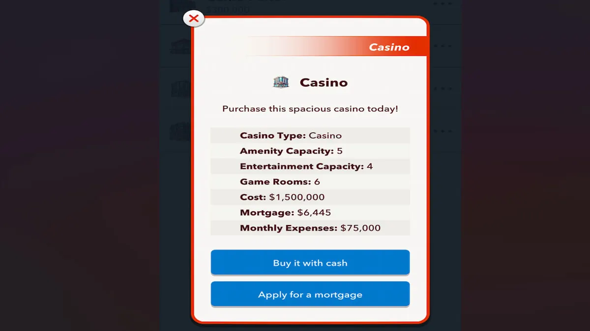 Ouvrir un casino dans BitLIfe