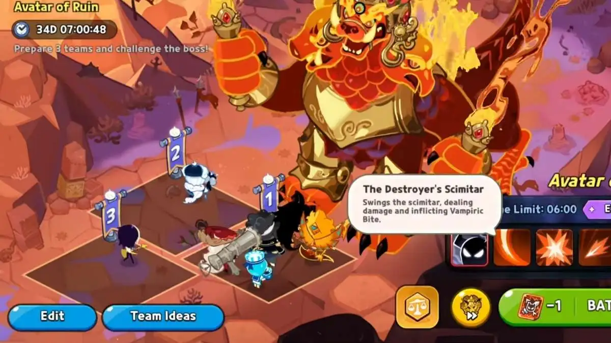 Raid de bêtes dans Cookie Run Kingdom.