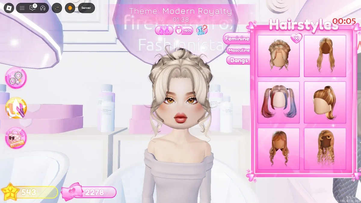 Options de cheveux dans Roblox Dress to Impress.