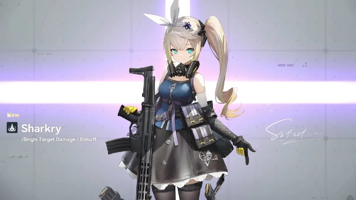 Splash art de Sharkry dans Girls' Frontline 2: Exilium.