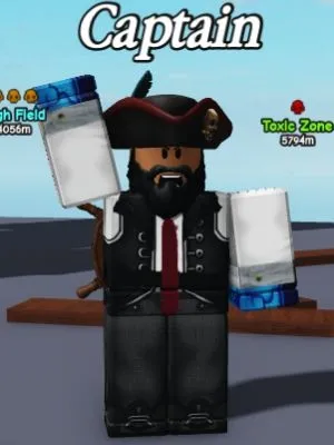 Emplacement du PNJ de la quête du capitaine dans l'expérience GO FISHING Roblox