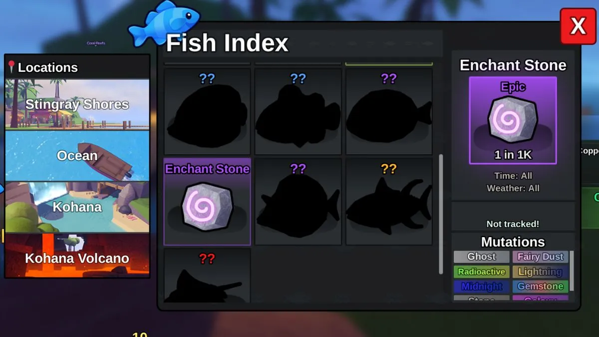 Enchanter la pierre dans Fish It Roblox