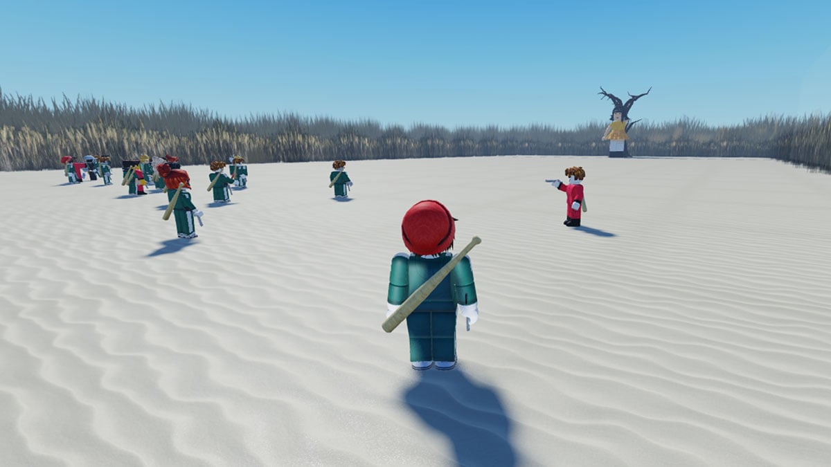 Feu rouge Feu vert dans Squid Game Roblox.