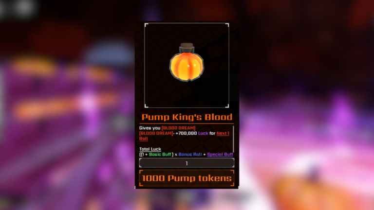 Comment obtenir la potion Pump King's Blood dans Sol's RNG