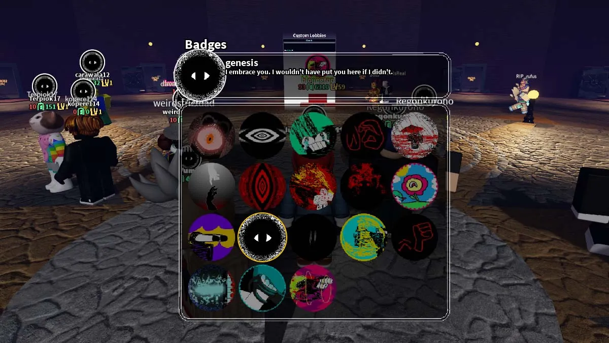 Tous les badges dans Roblox Grace