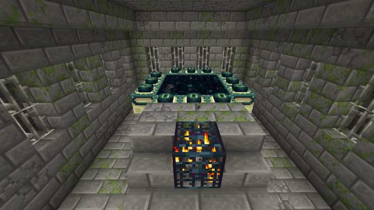 A completed End Portal in a Minecraft Stronghold