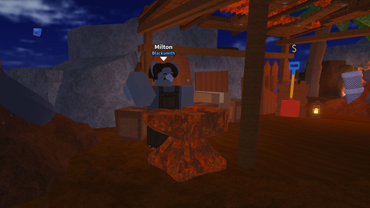 Milton, PNJ forgeron dans Dig It Roblox