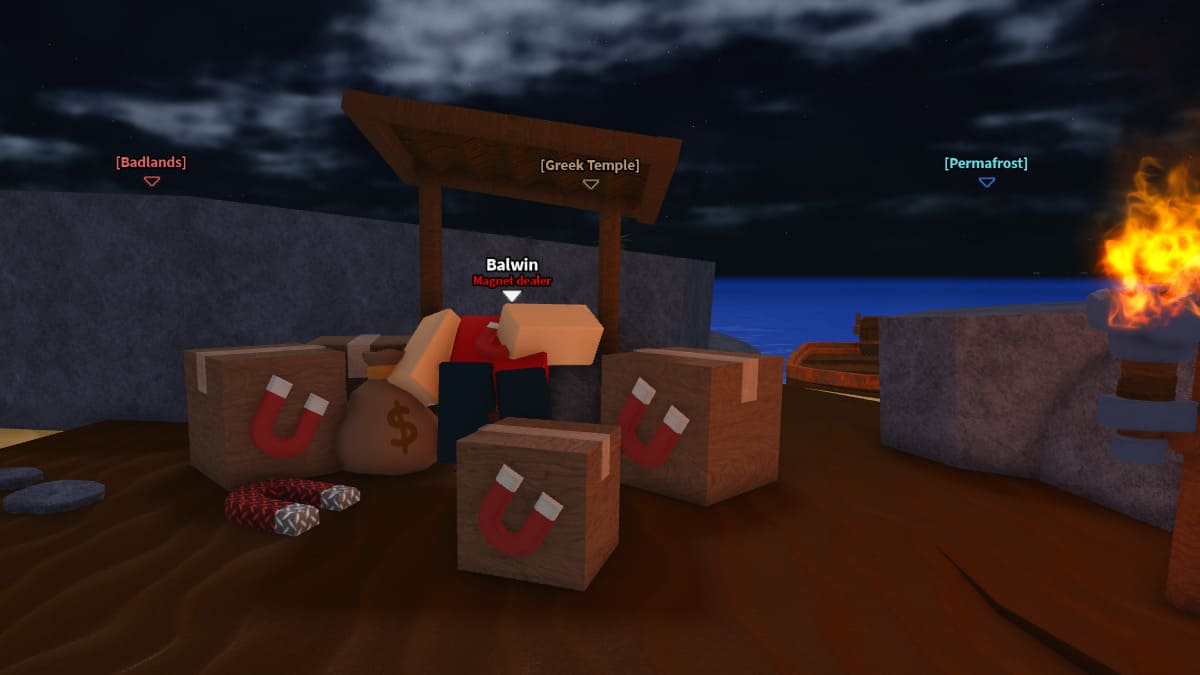 Balwin, PNJ revendeur d'aimants dans Dig It Roblox