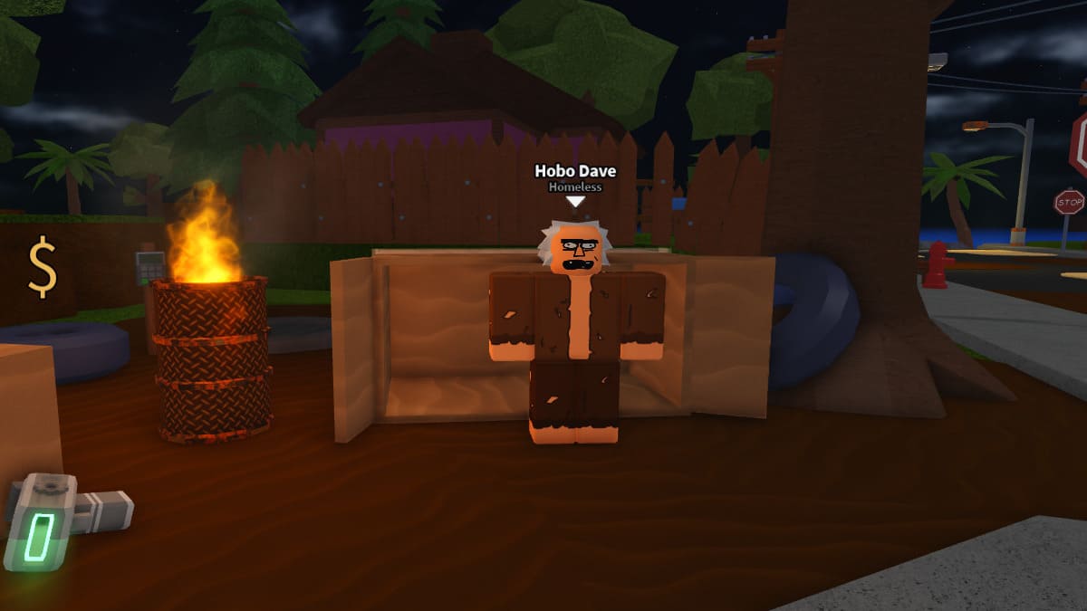 Hobo Dave, PNJ sans-abri dans Dig It Roblox