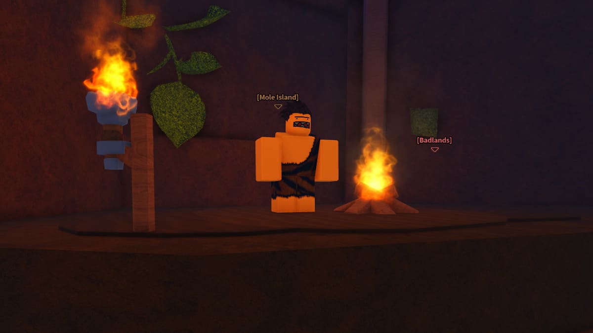 PNJ homme préhistorique dans Dig It Roblox