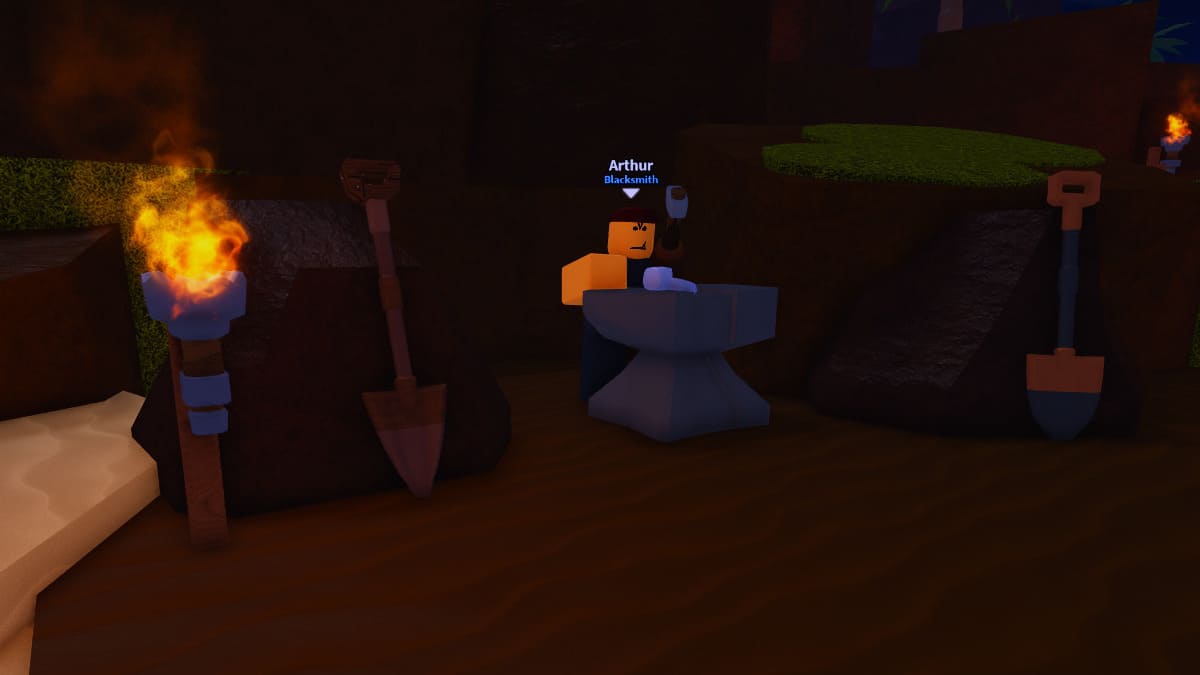 Arthur, PNJ forgeron dans Dig It Roblox