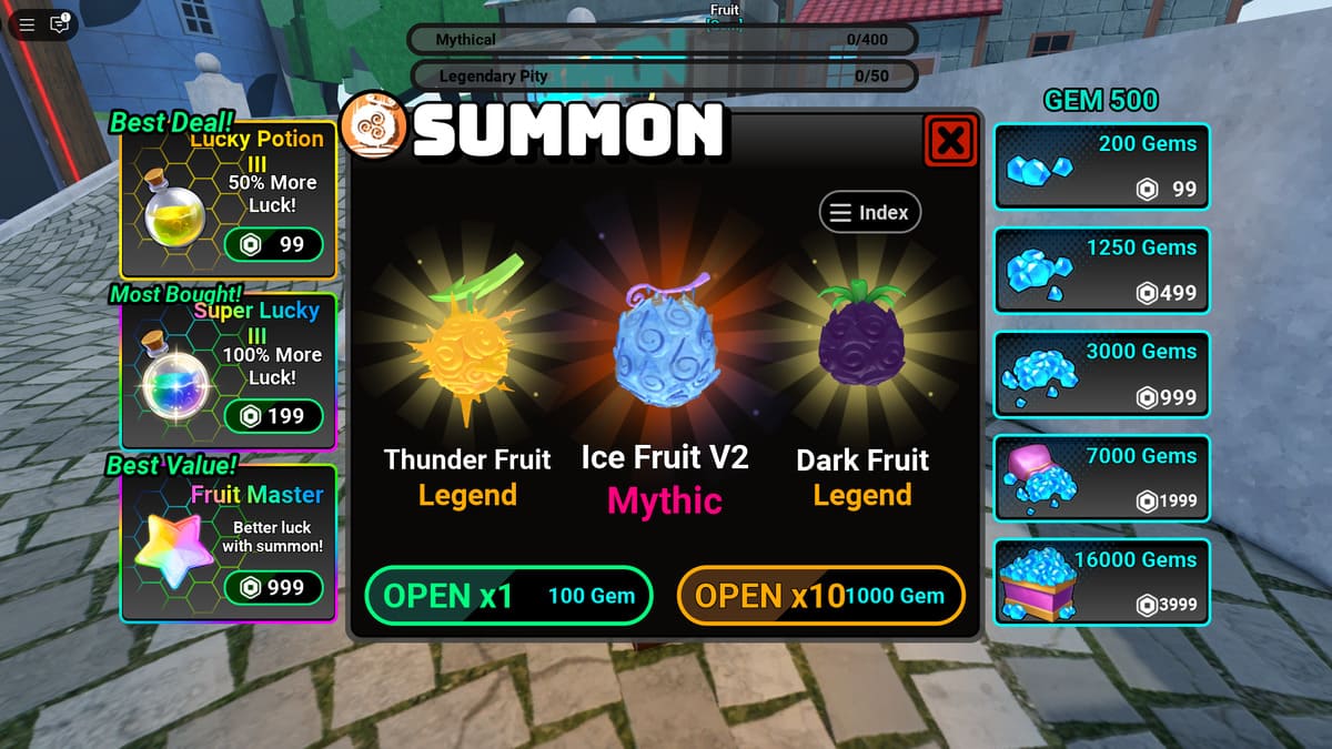 Invocation de fruits dans Fruit Reborn Roblox