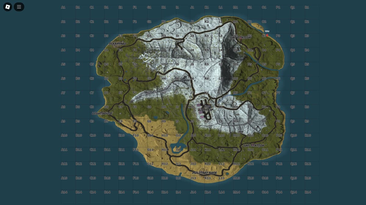 Carte du monde dans Lone Survival Roblox