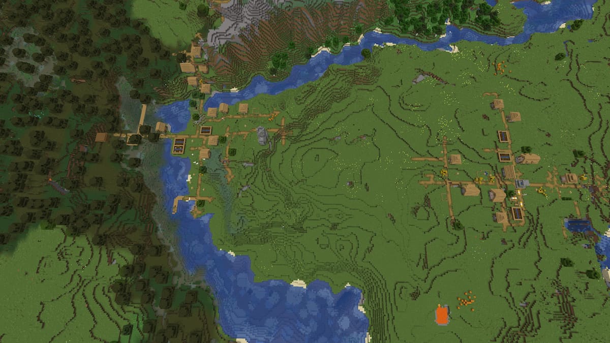 Deux villages Minecraft Plains par un marécage