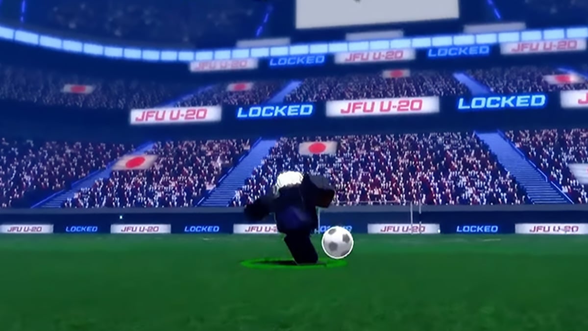 Joueur frappant une balle avec Kunigami activé dans Locked Roblox