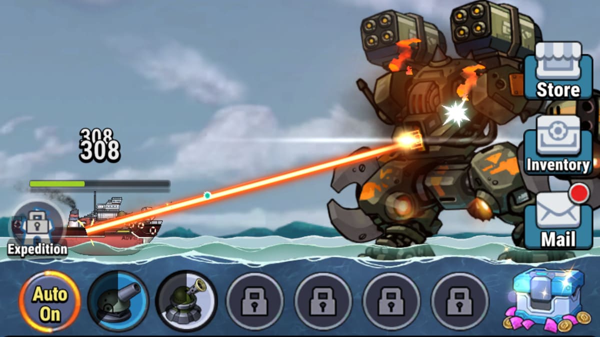 Combattre un robot géant dans High Seas Hero