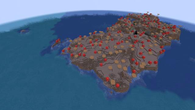 Une graine Minecraft avec plusieurs îles Champignons et monuments océaniques