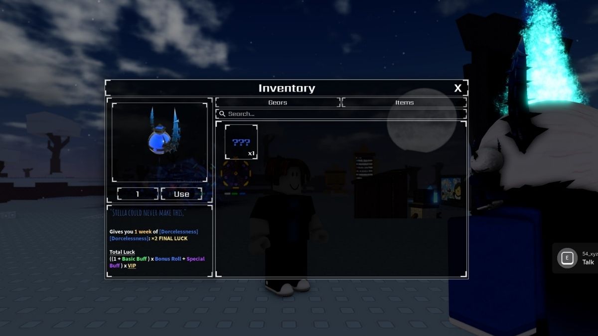 Récompense Potion de Winter Quest in Roblox Sols