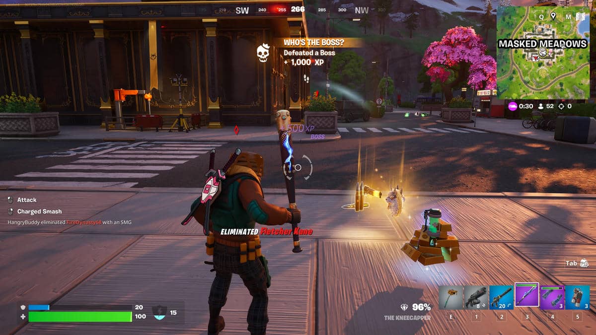 Joueur de Fortnite regardant le médaillon imparable