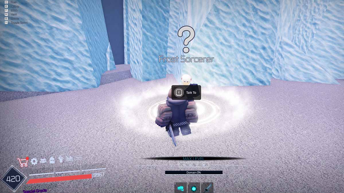 Frost Sorcerer NPC à Jujutsu Infinite.