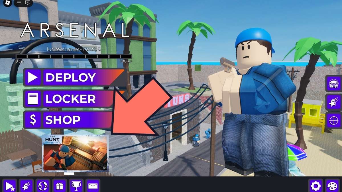 Démarrer la quête de la chasse à Roblox Arsenal