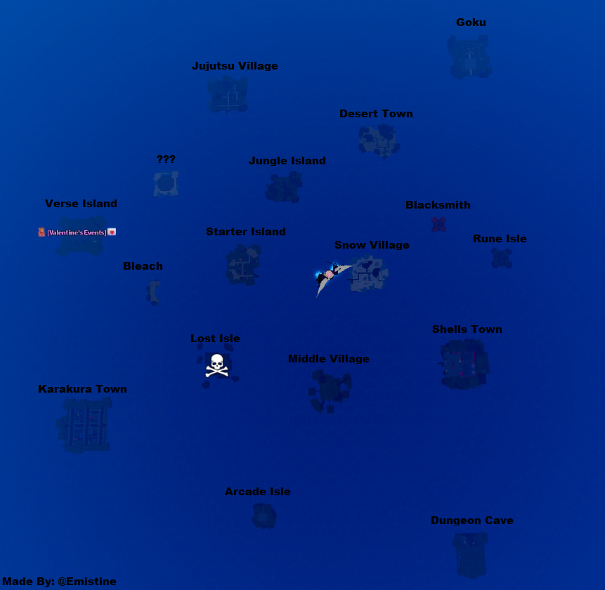 All Island in Verse Piece and Lieux