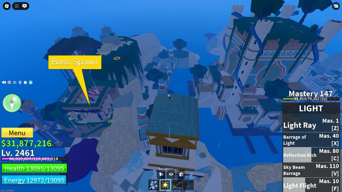 Tyran of the Skies Raid Boss Location Blox Fruits