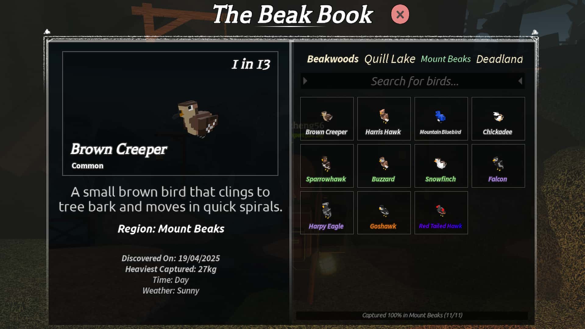 Comment terminer l'ensemble du bestiaire et attraper chaque oiseau dans l'expérience Roblox de becs