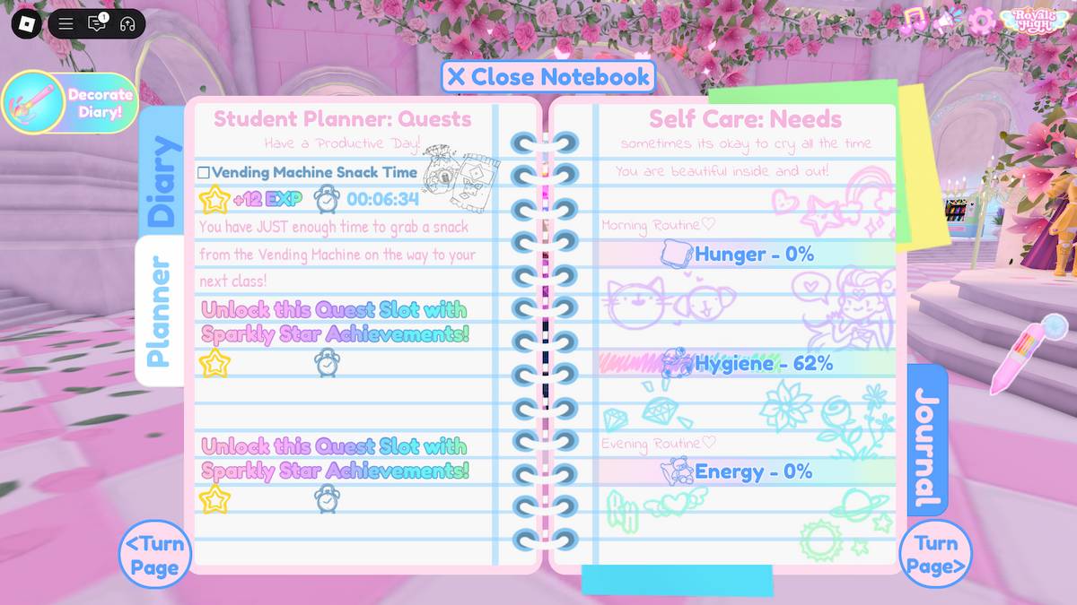 Planificateur à Royale High.