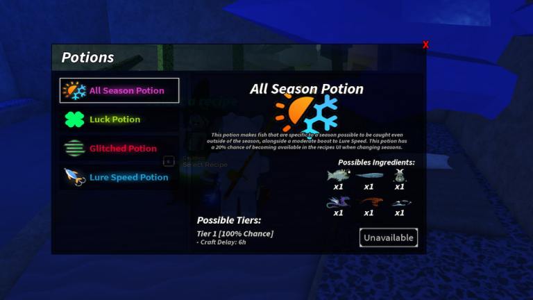 Toutes les recettes de potion à Fisch - Emplacement des sorcières