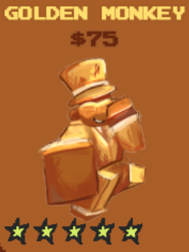 Unité Golden Monkey de l'expérience Roblox de la défense de la tour de stud.