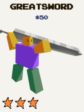 Unité de Greatsword de l'expérience Roblox de la défense de la tour de stud.