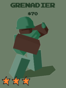 Unité Grenadier de l'expérience Roblox de la défense de la tour de stud.