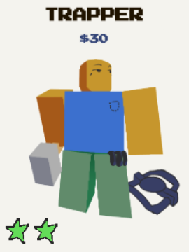 Unité de trappeur de l'expérience Roblox de la défense de la tour de stud.