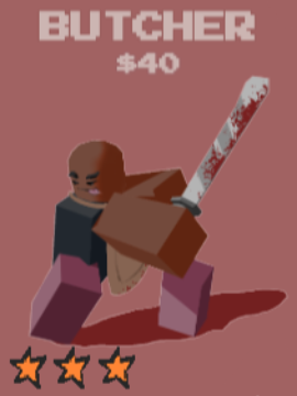 Unité de boucher de l'expérience Roblox de la défense de la tour de stud.