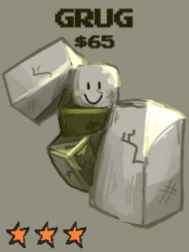 Grug Unit de l'expérience Roblox de la défense de la tour de stud.