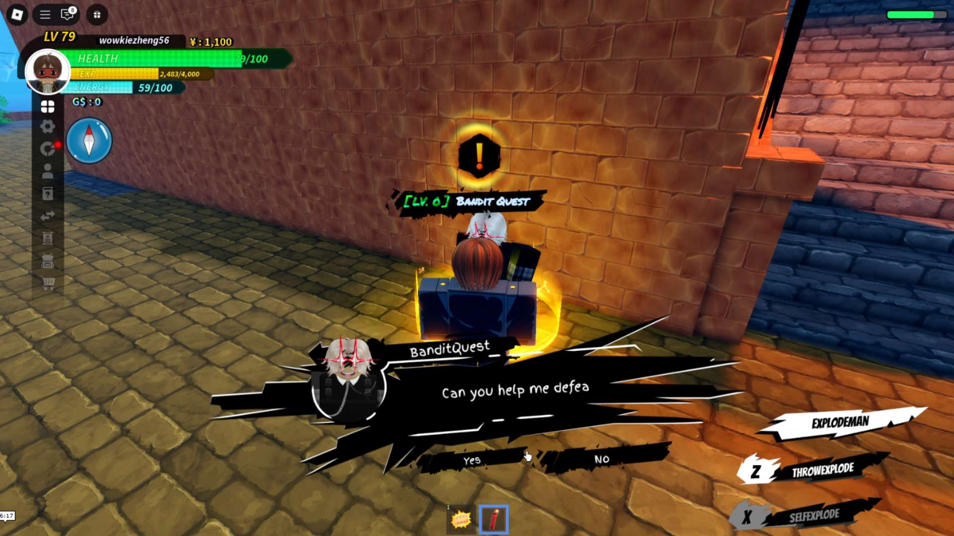 Quest NPC dans une pièce universelle Roblox Experience.