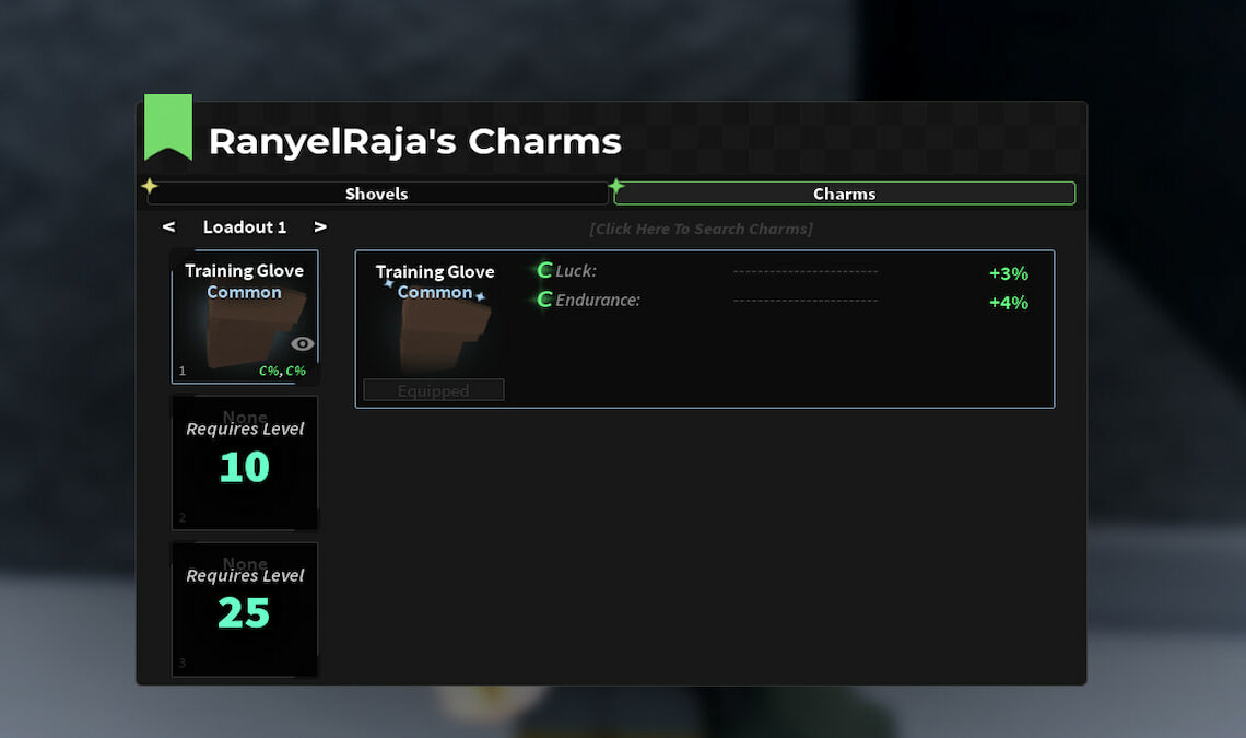 The Charms List in Roblox DIG
