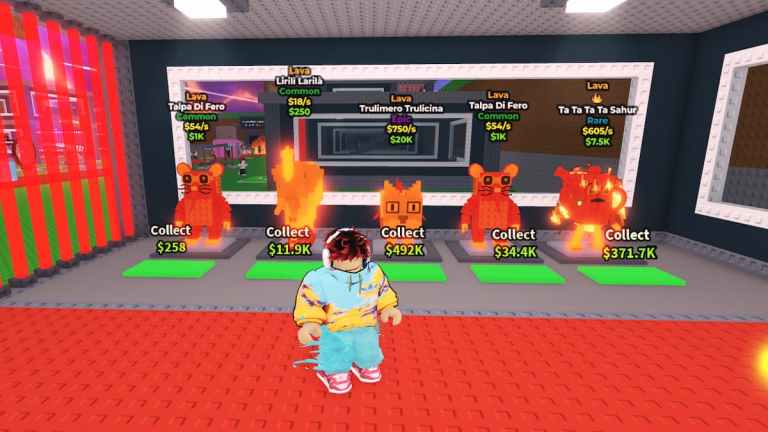 Volez un guide d'événement de lave Brainrot et un trait de magma