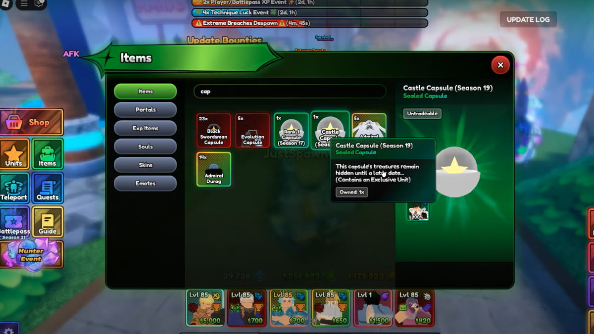 Saison 19 Capsule du château dans le dernier stand de l'anime