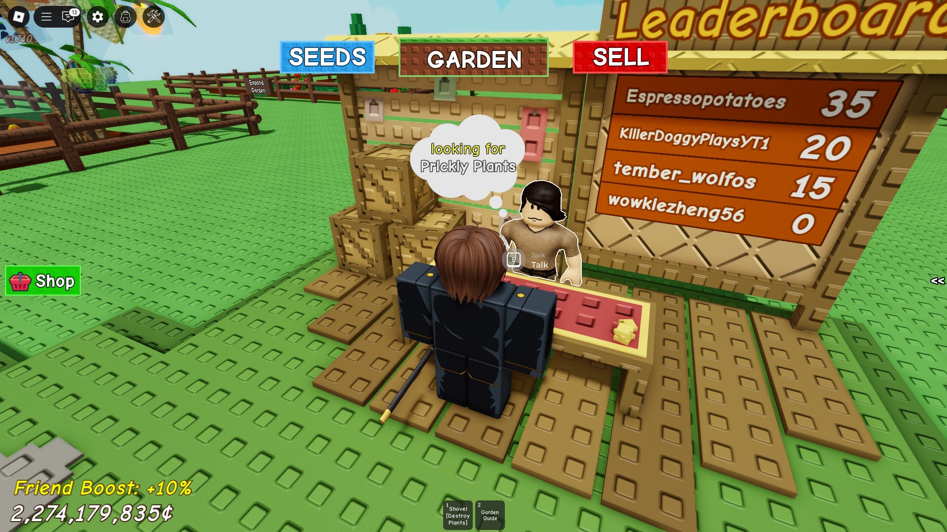 Cultiver un événement de haricot de jardin npc Jack