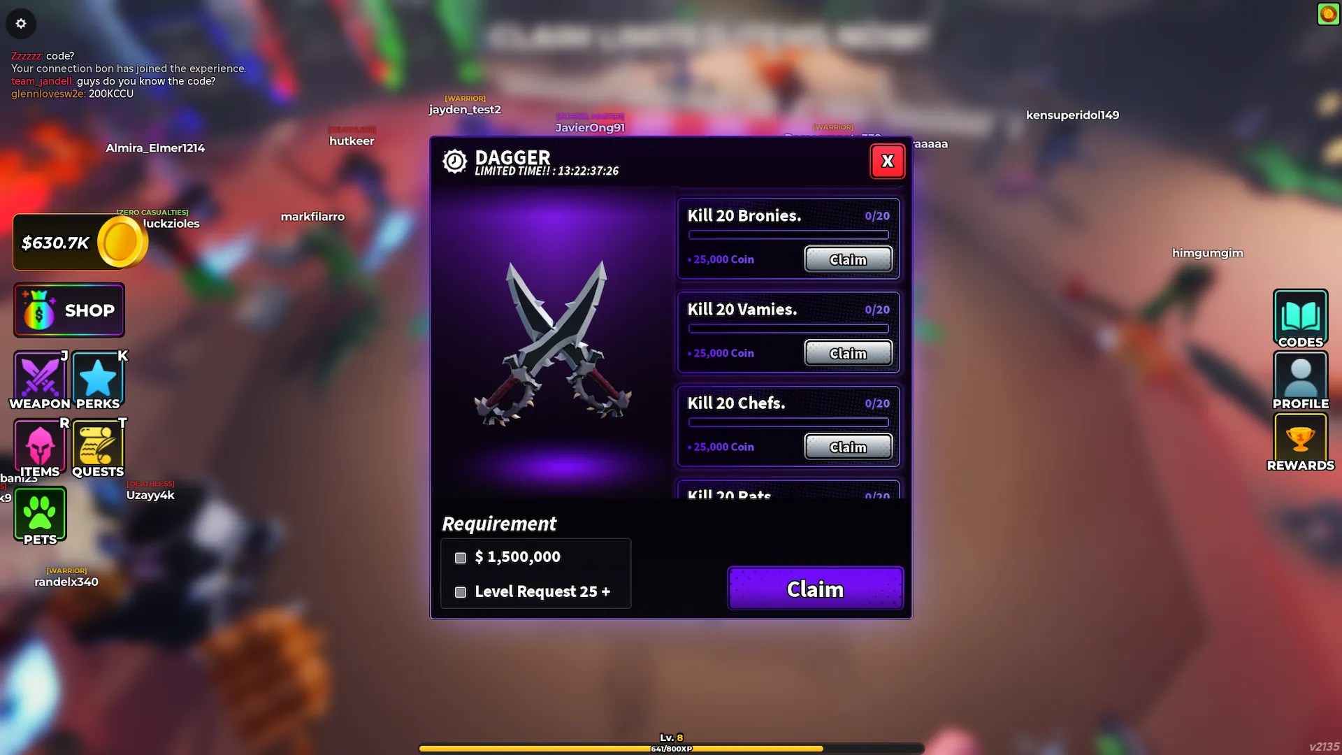 Comment obtenir le poignard d'arme à Hunty Zombie