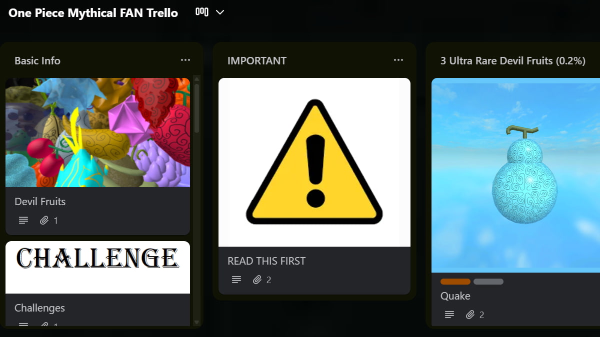 Trello mythique d'une pièce