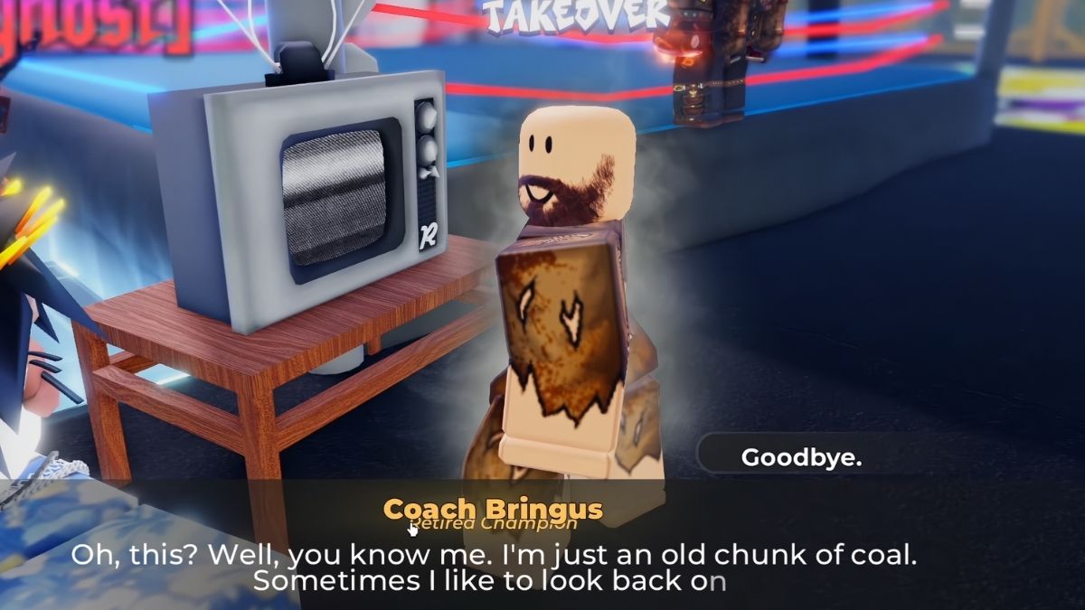 Entraîneur Matchus dans le jeu de boxe Roblox Takeover Untitled