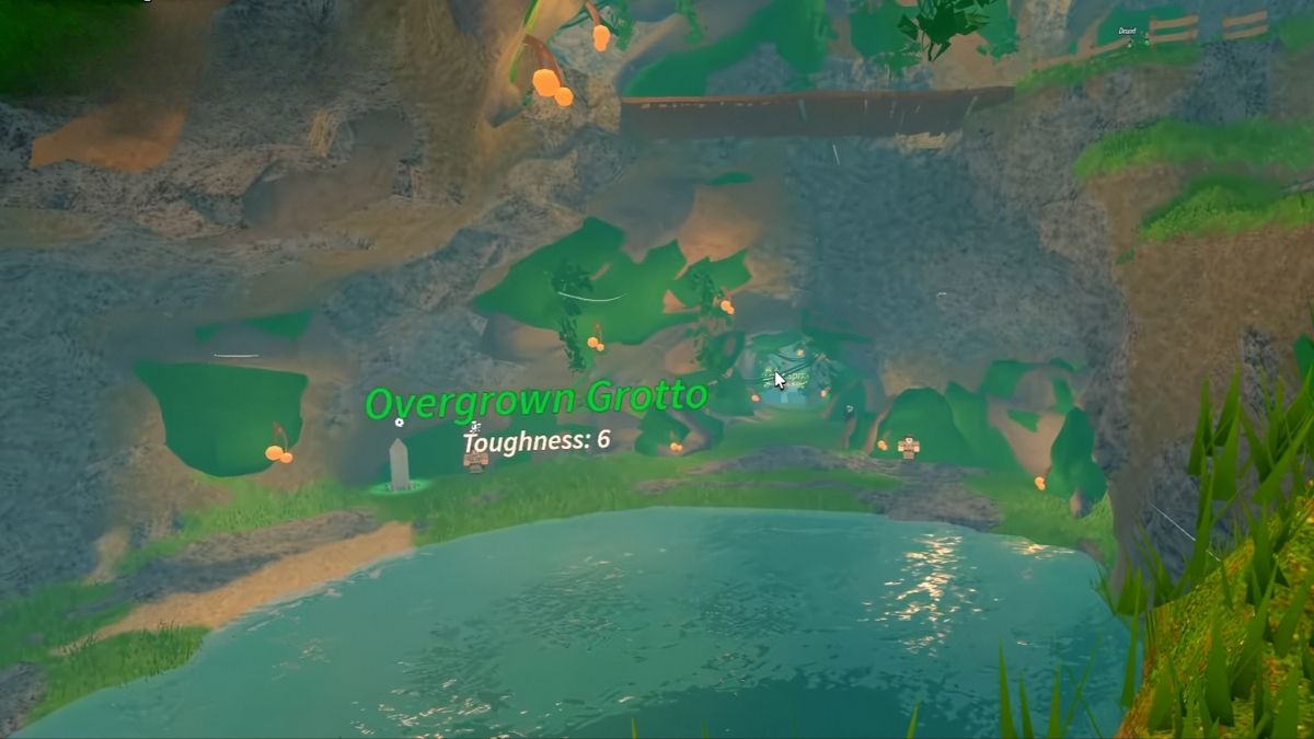 Grotte envahie par la végétation de la prospection