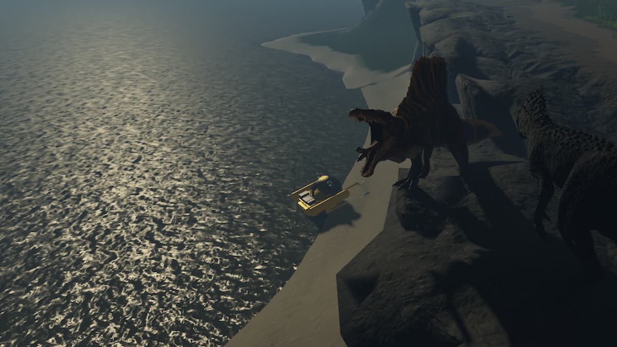 Un sous-marin debout près de la côte d'une île