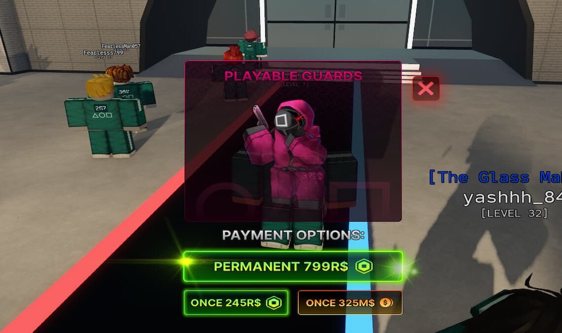The Guard Payment menu