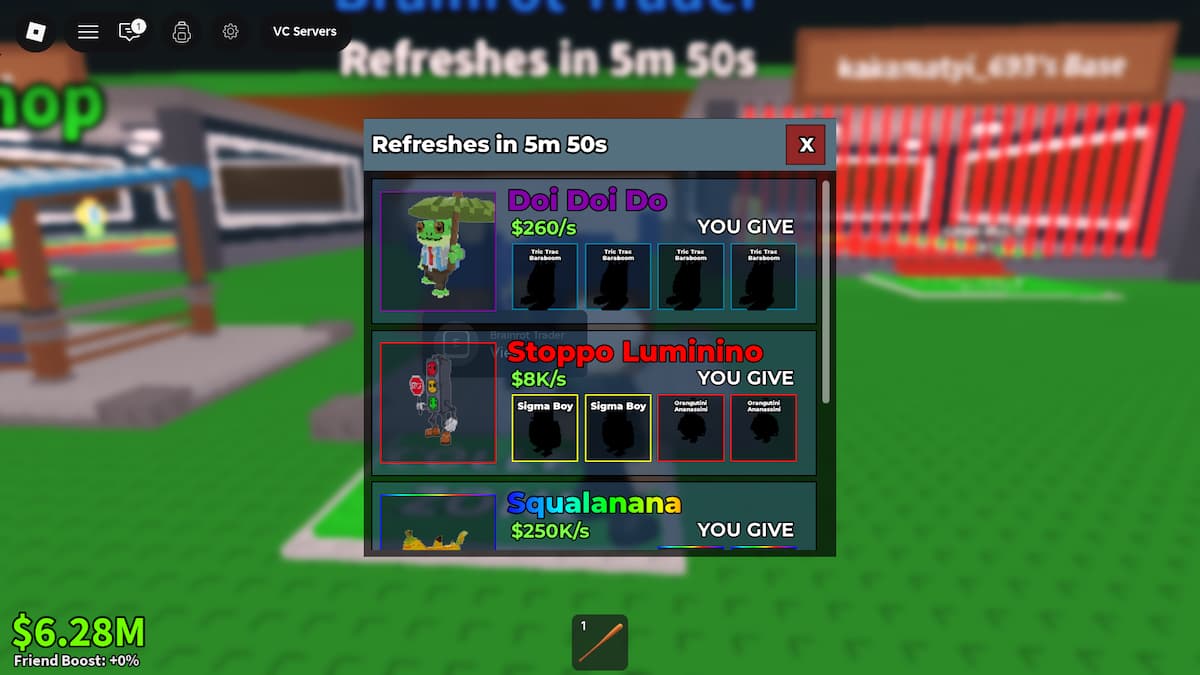 Voler un Brainrot Brainrot Trader Recettes