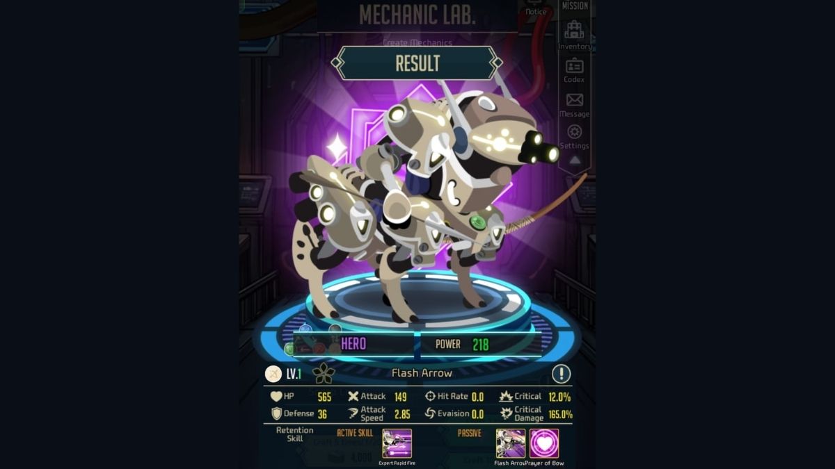 Flèche Flash dans Mechanic War